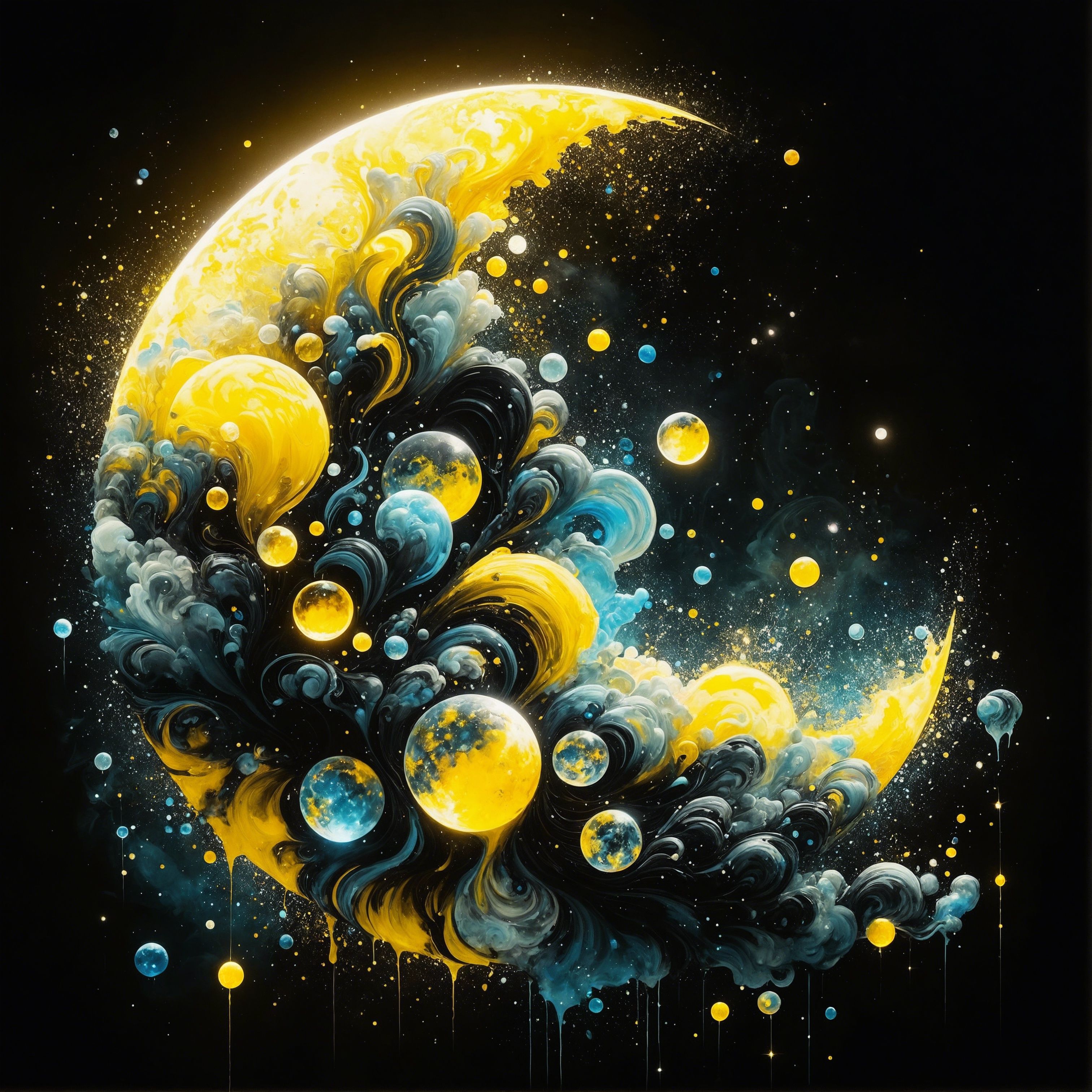 moon exploding - AI Generated Artwork - NightCafe Creator