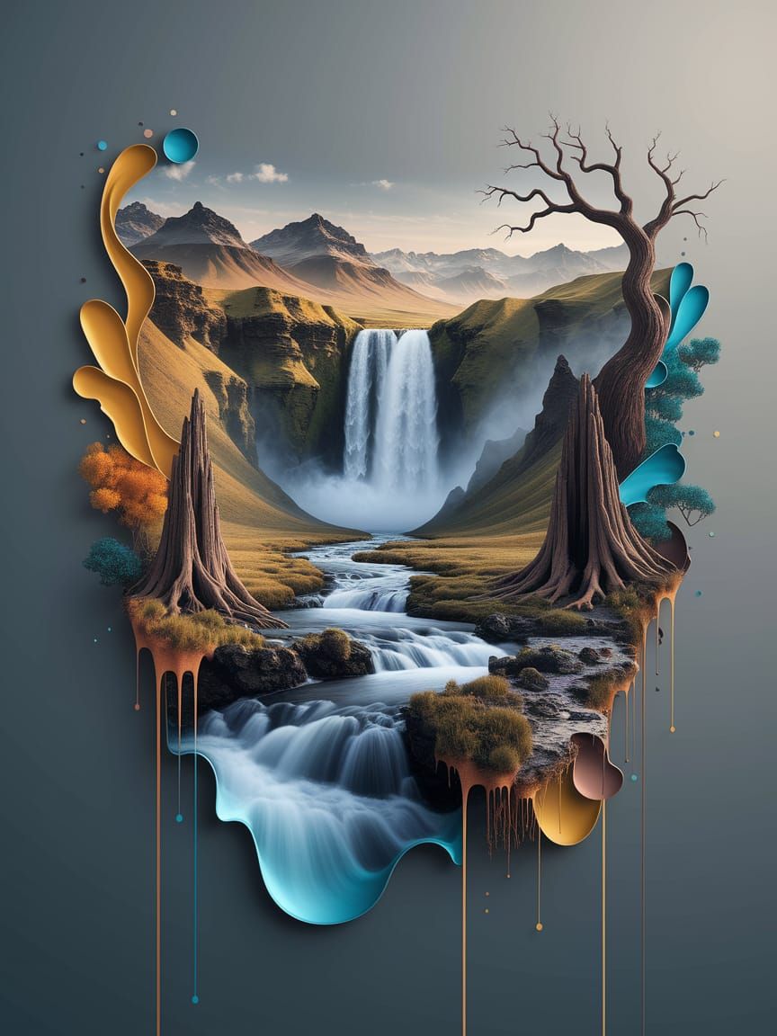 Minimalist surreal of natural landscapes