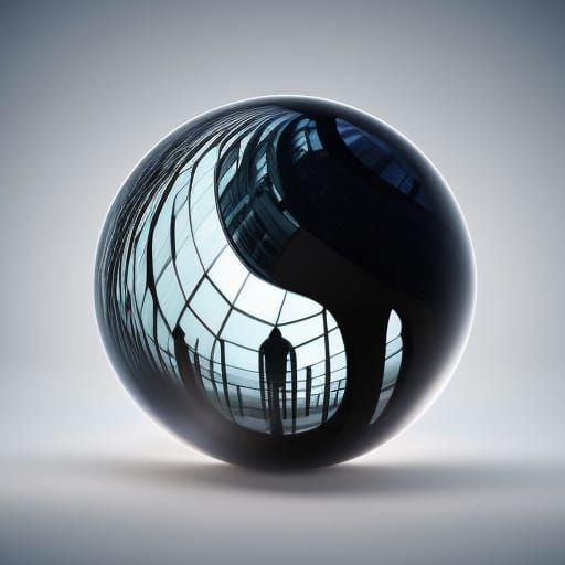 Joyful Reflection: Old Man's Eyes in Glass Sphere