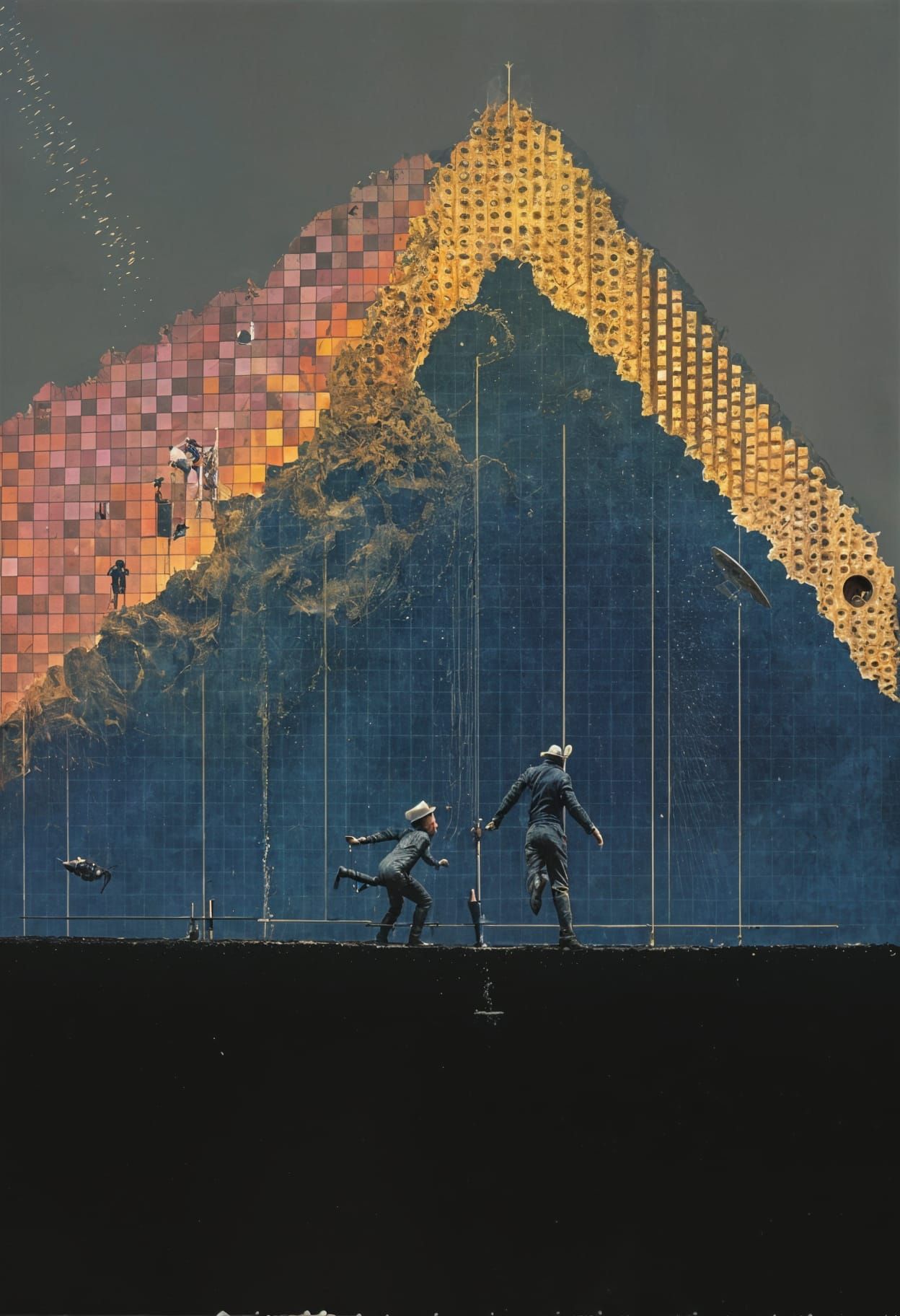 Surreal Sky Drill: Dada-esque AI Art