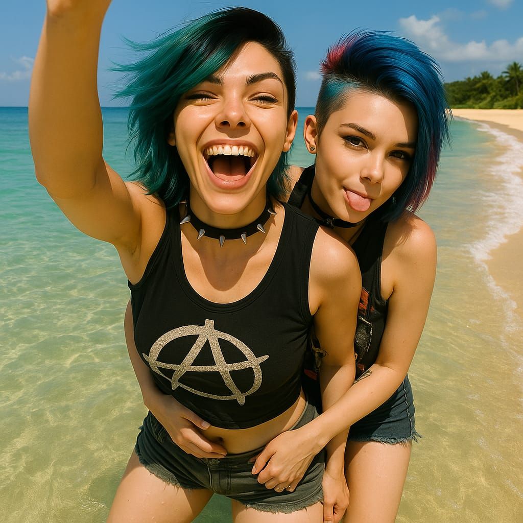 punk girls at Okinawa Beach - Until I have you