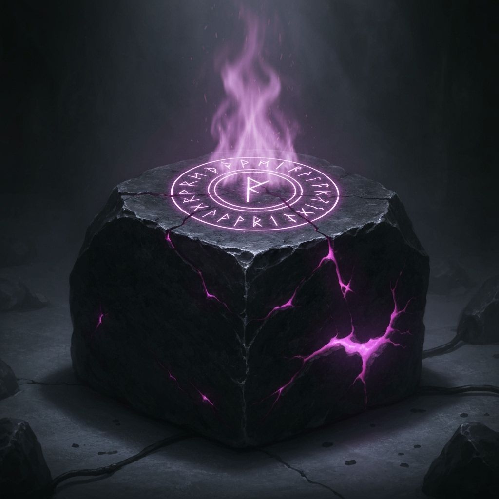 Rune NecroticThis eerie, obsidian-black stone pulses with a faint, violet glow, as though the very essence of death and decay resides within...