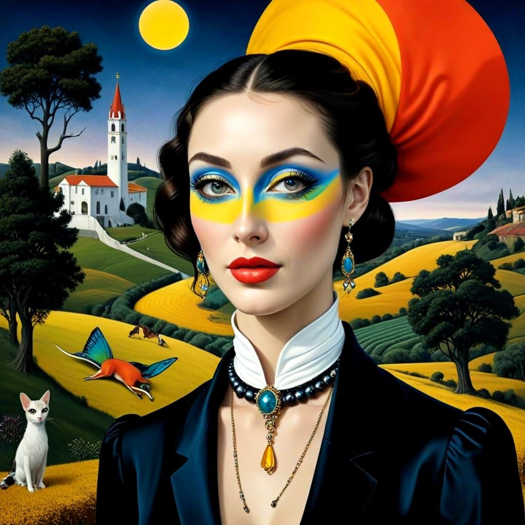 Surreal Portraits of Elegant Ladies in Vibrant Landscapes