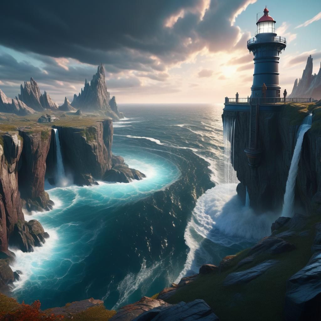 A lighthouse at the edge of the world! (Upscaled Edition)