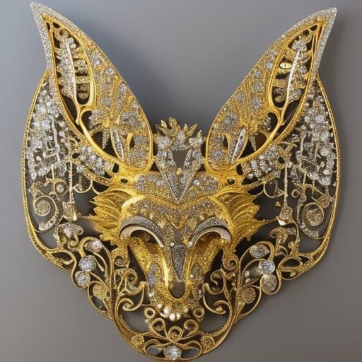Gold and Silver Wolf Wall Hanging