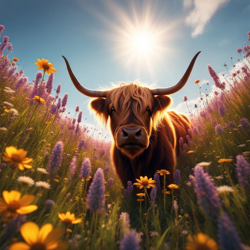View of highland cow from a bugs perspective  by @Dreamstar