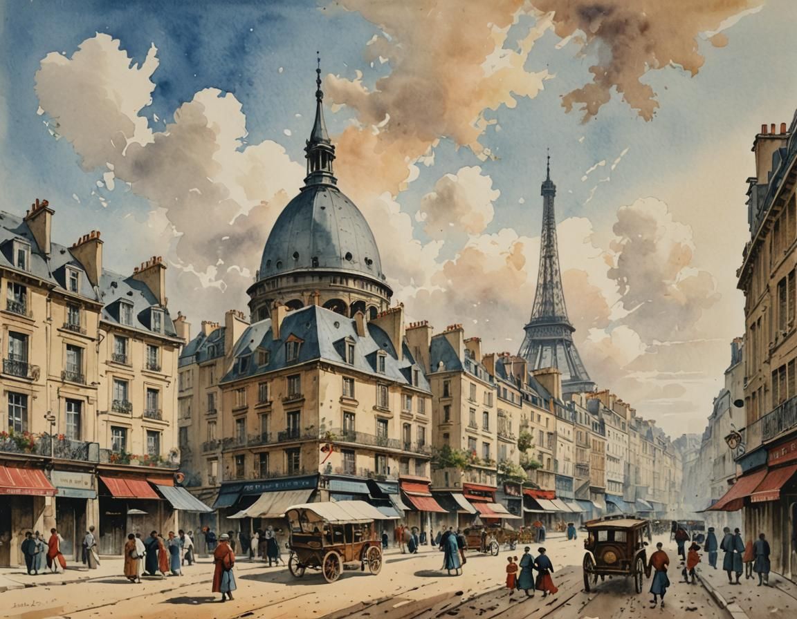Paris, watercolors by Thomas Girtin