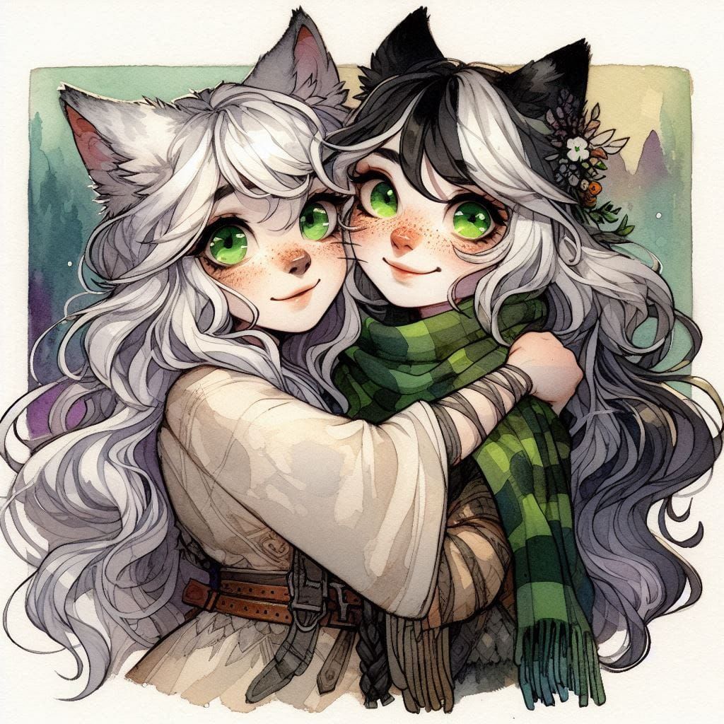 Wolfie and Ember (Hugglepounceglomp)