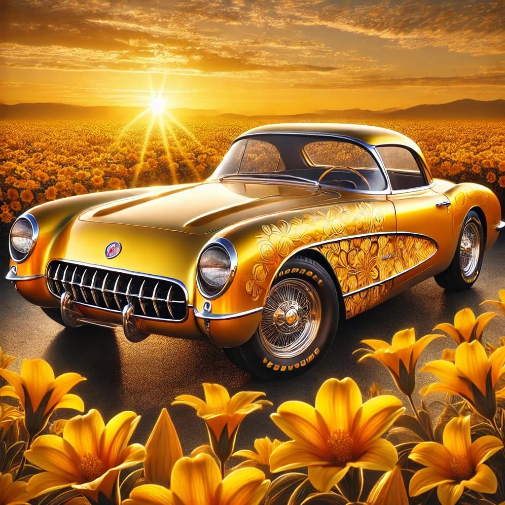 A golden 1953 Chevrolet Corvette #2 – CG