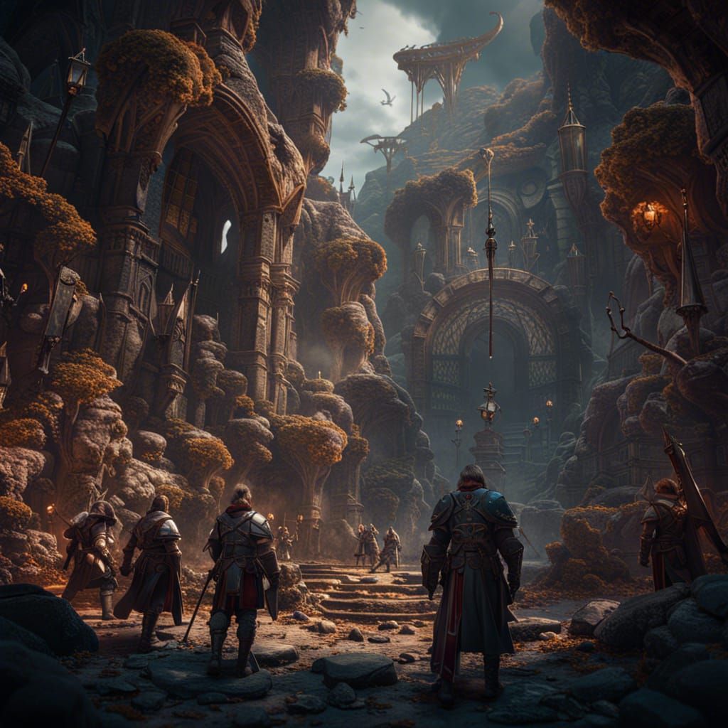 Atilla Leads His Soldiers in Fantasy Battle