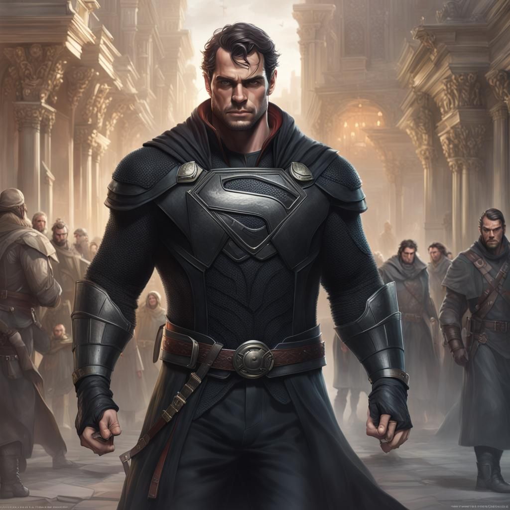 long outfit, male, full body, all black, belts, boots, henry...
