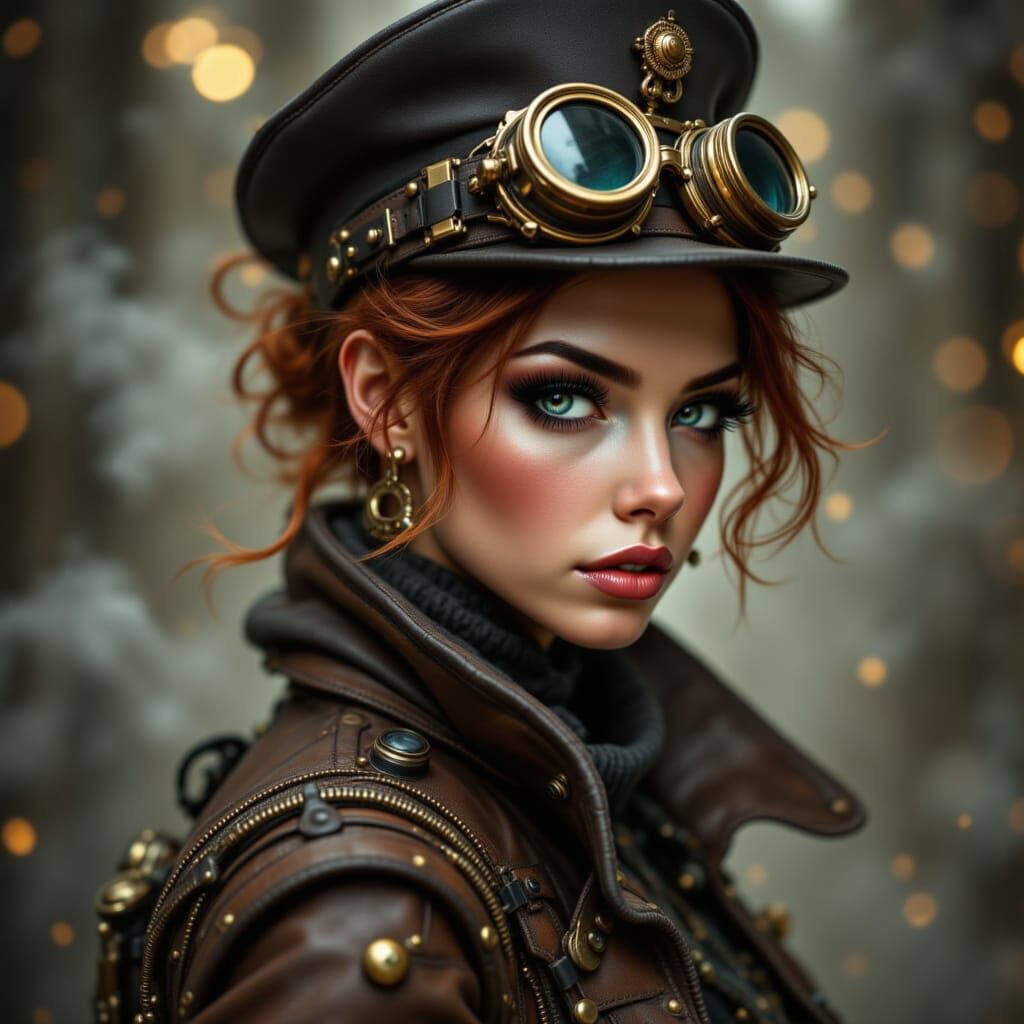 <lora:Steampunk Portrait:1.0> a logo with the text, (Text: "Steampunk Portrait")