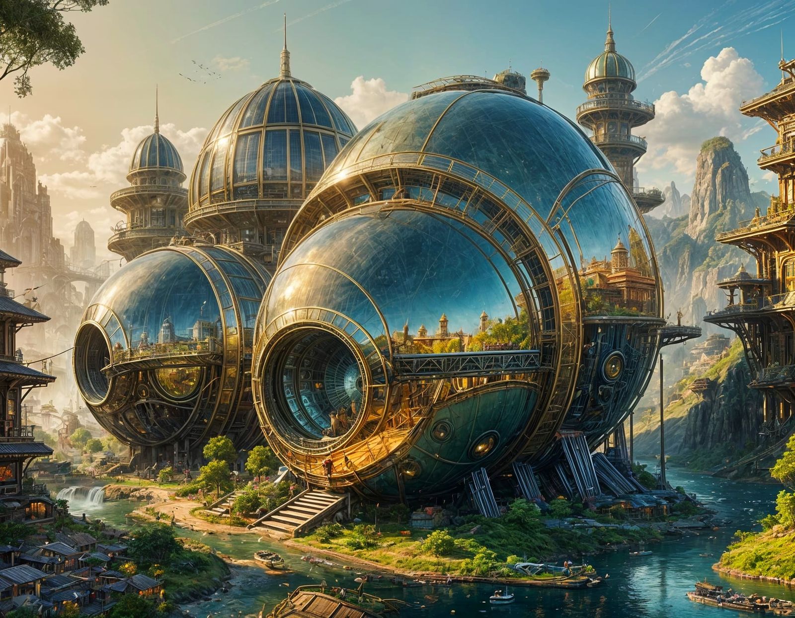 Solarpunk Settlement  by @RinaFafu