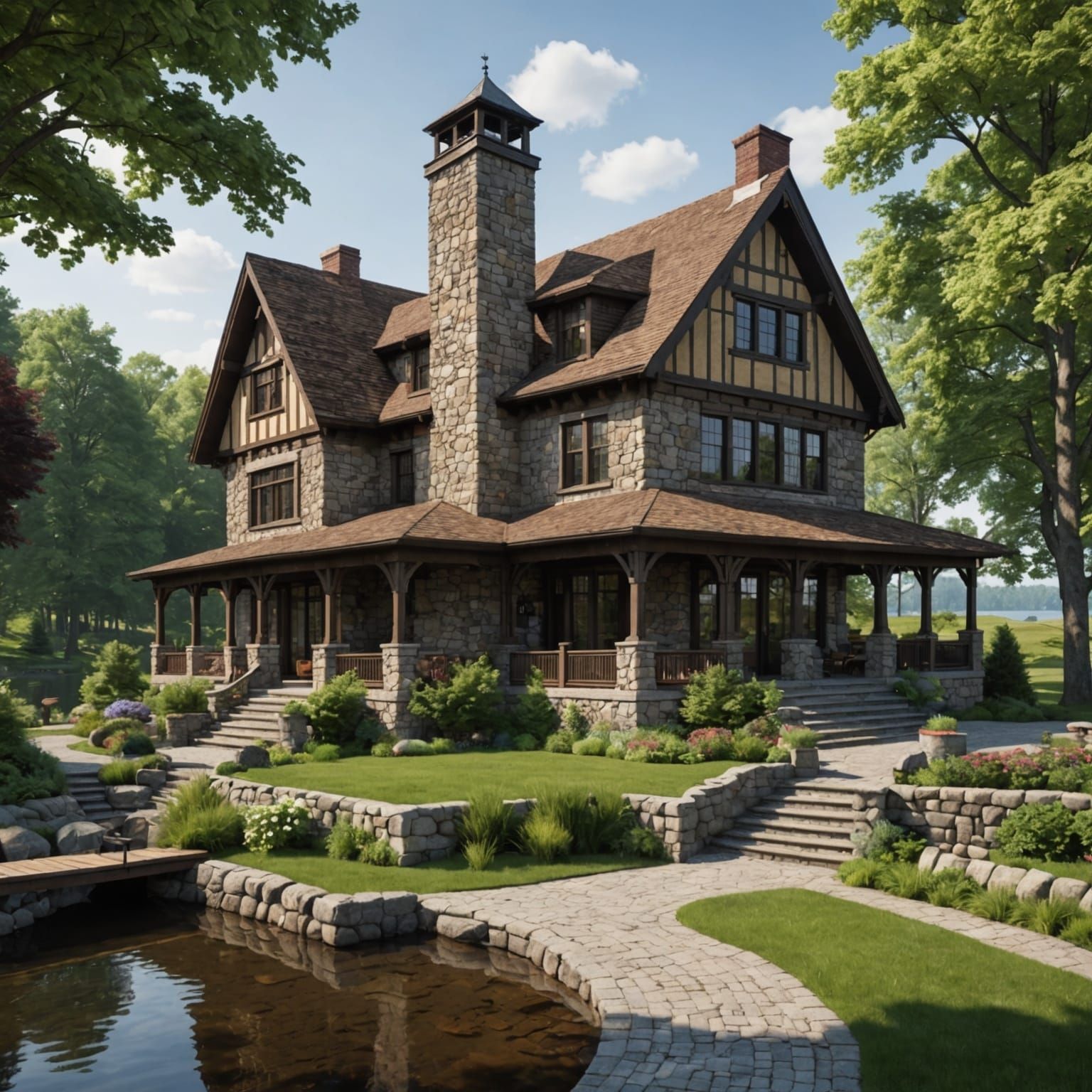 Rustic Lakeview Manor 