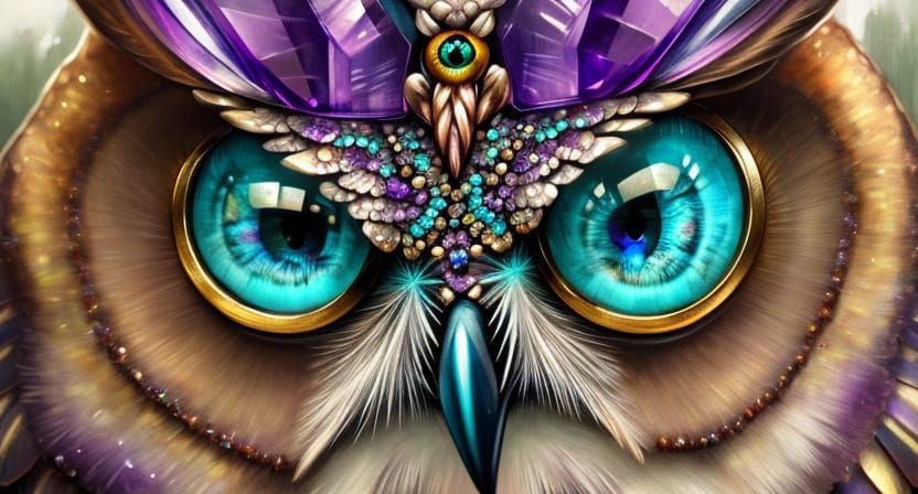 The owl’s close-up