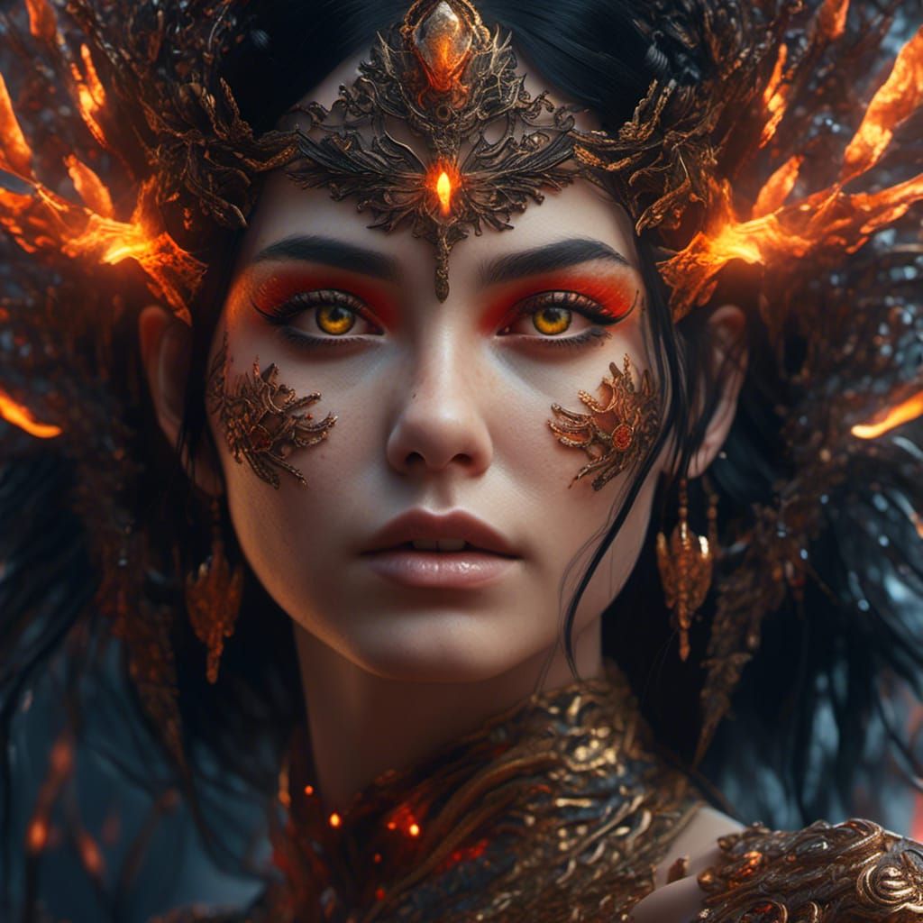 Flaming eyes - AI Generated Artwork - NightCafe Creator