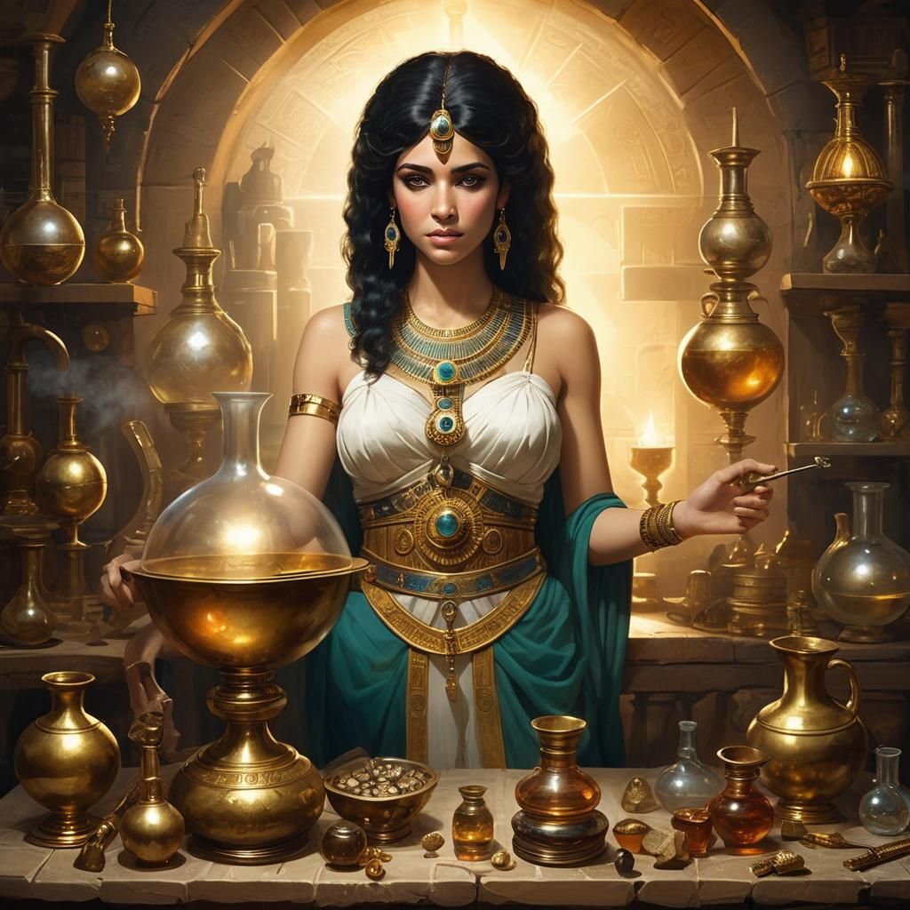 Close up portrait of Cleopatra the Alchemist (Greek: Κλεοπάτ...