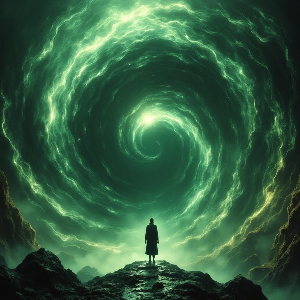 Biomechanical Figure Before Cosmic Maelstrom