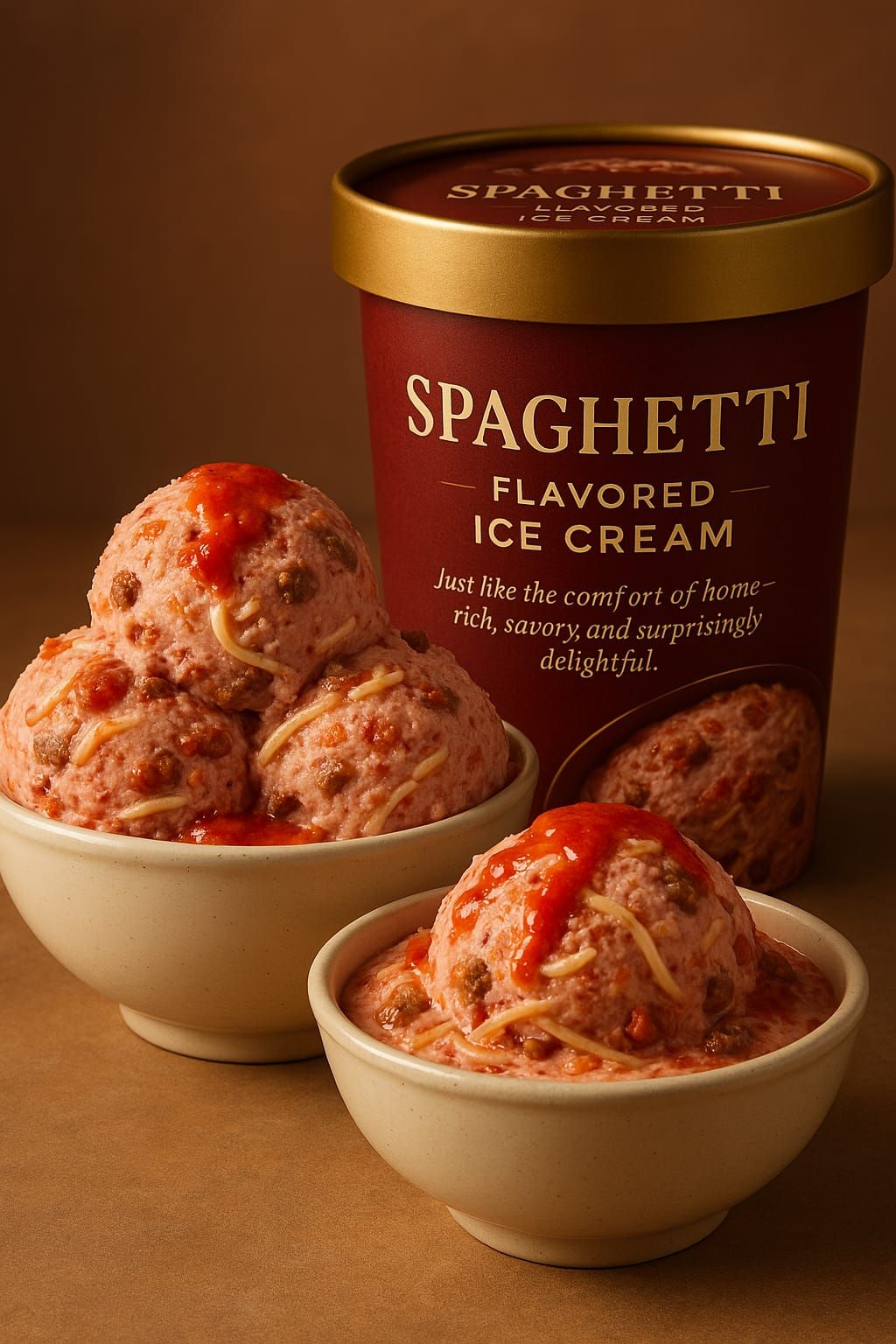 spaghetti flavored Ice cream