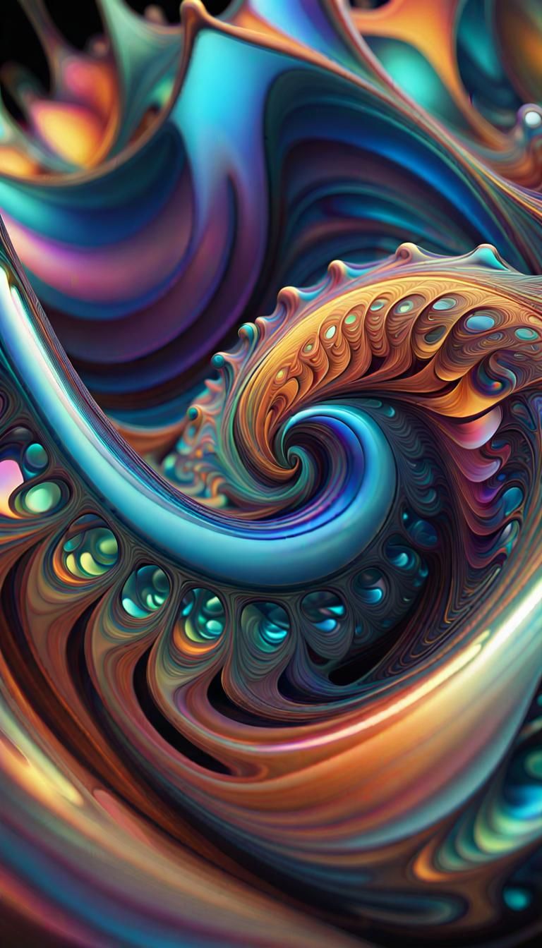 Psychedelic Fractal Glass Art 21jan24 - AI Generated Artwork ...