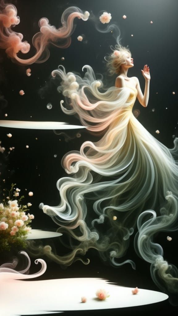 <lora:Ethereal Magic Flux:1.0>  Fantasy art. A witch stands among cherry blossoms. A gentle breeze blows her hair. Medium shot. Ethereal and...