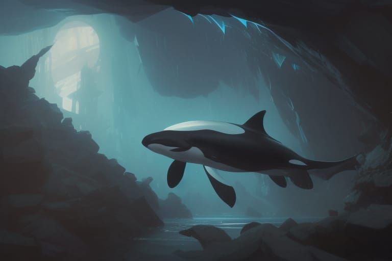 Neo-Orca In Underwater Cavern