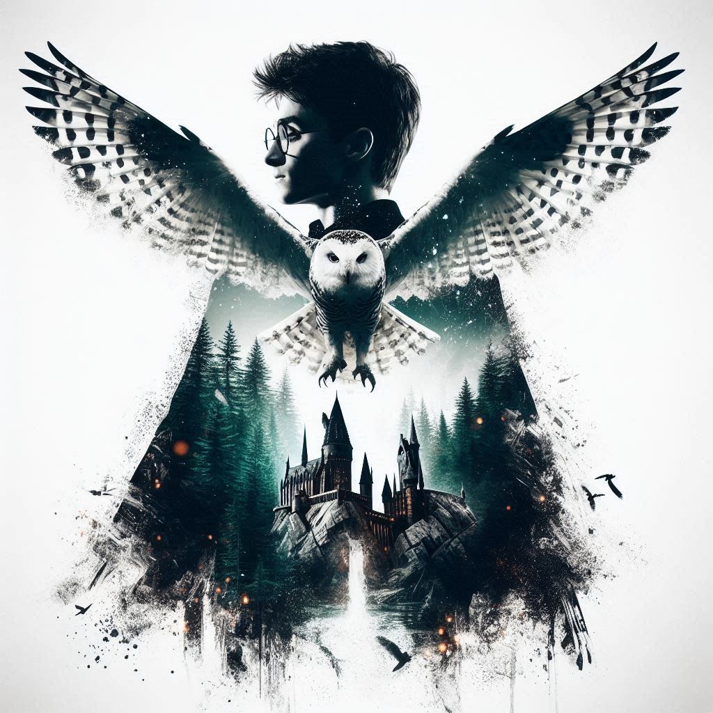 Harry Potter Hedwig Double Exposure