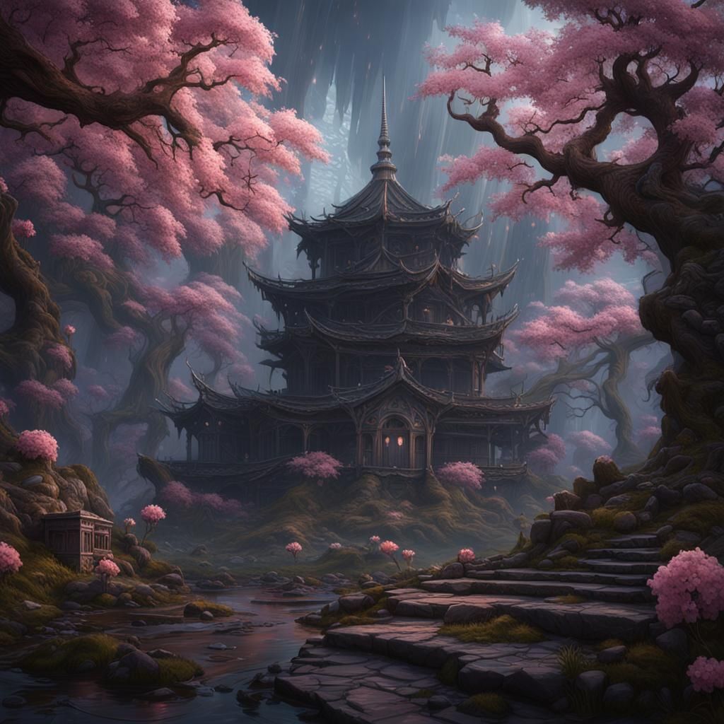 Dark blossoms - AI Generated Artwork - NightCafe Creator