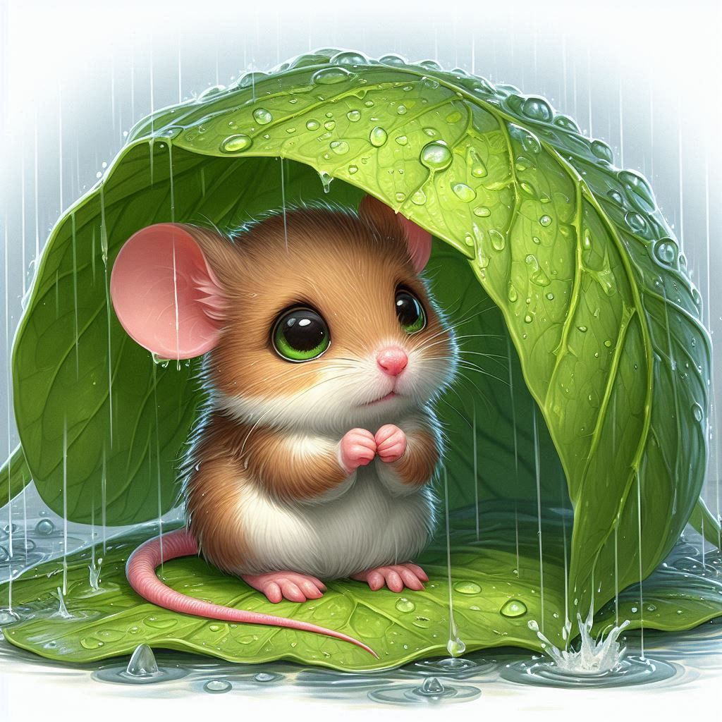 Mouse in the rain