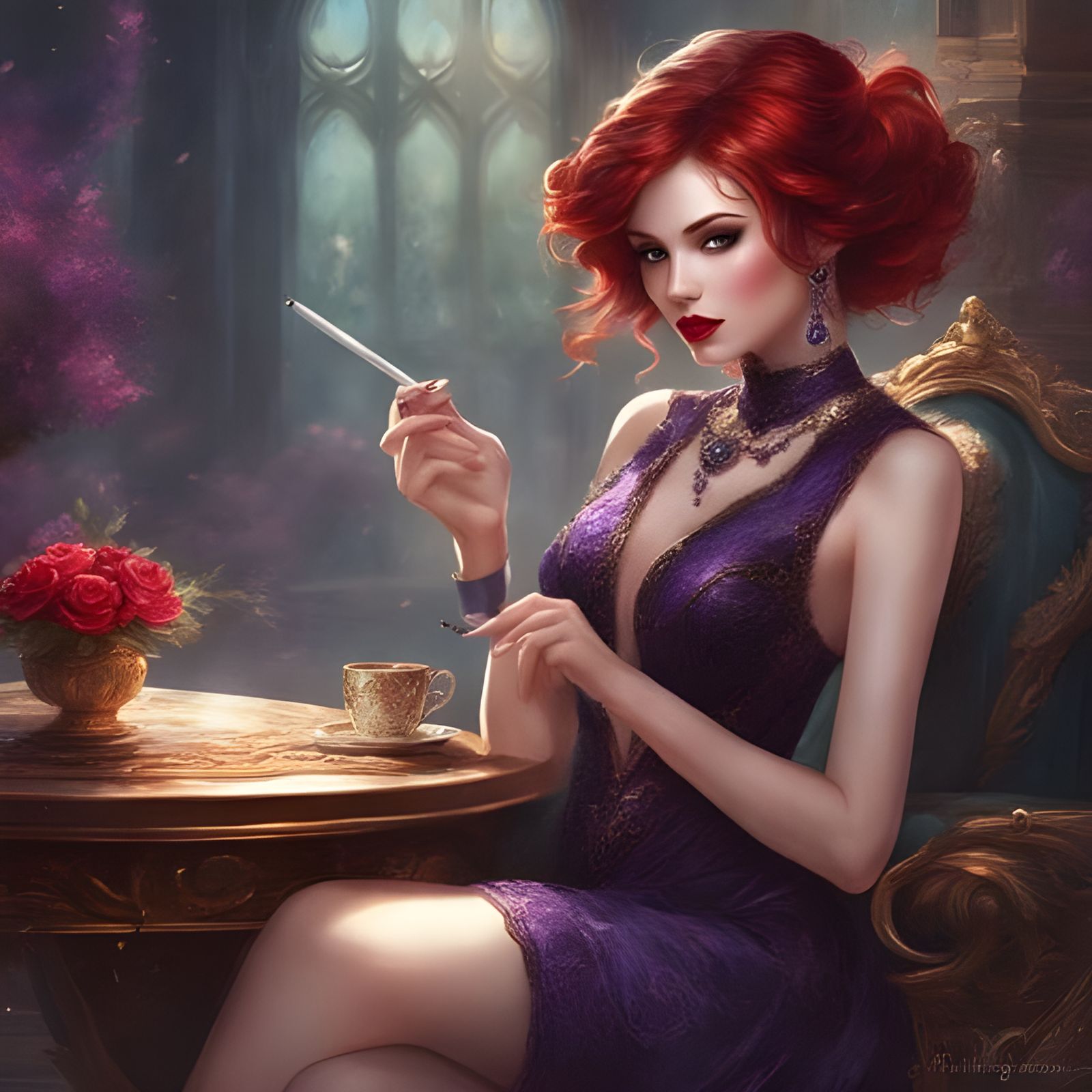 Bianca having cigarette break before they will go back to...