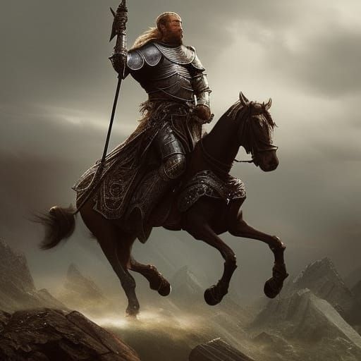 a knight riding into battle - AI Generated Artwork - NightCafe Creator