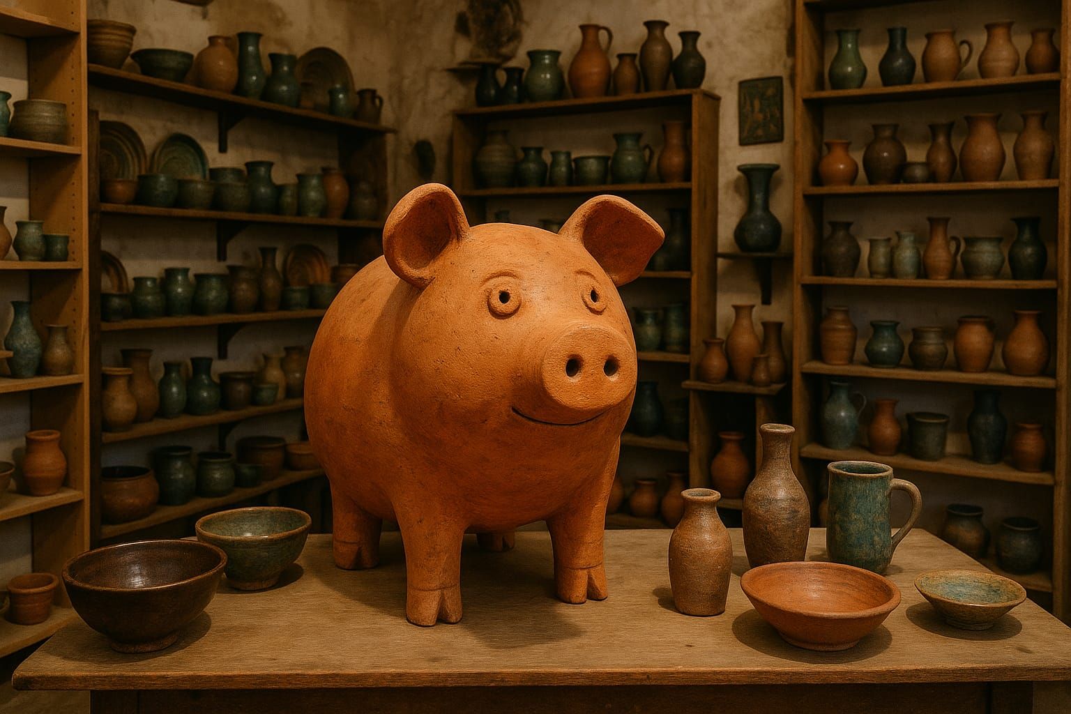 In the artisan Pottery Shop