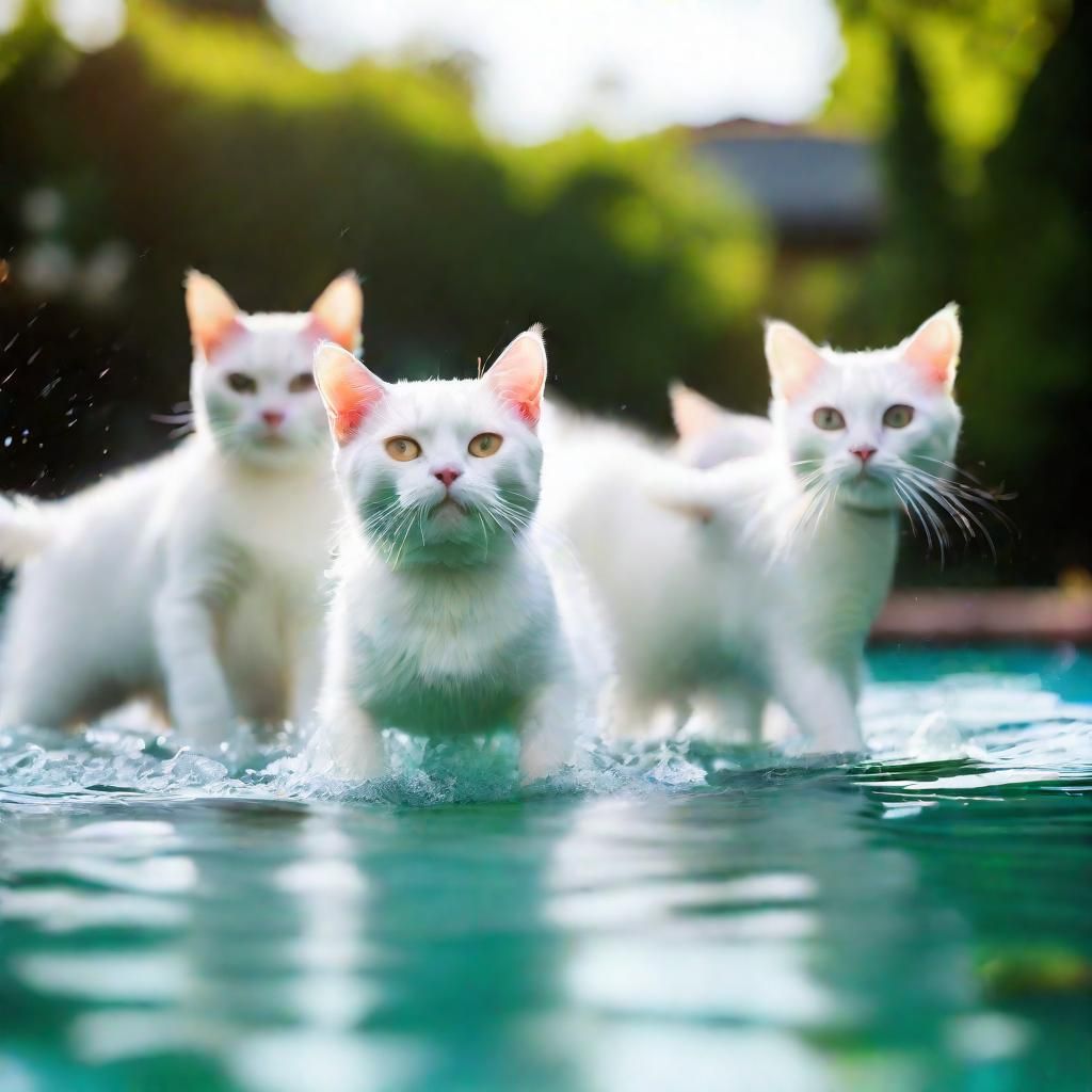Cats' Pool Party: A Summer Splash