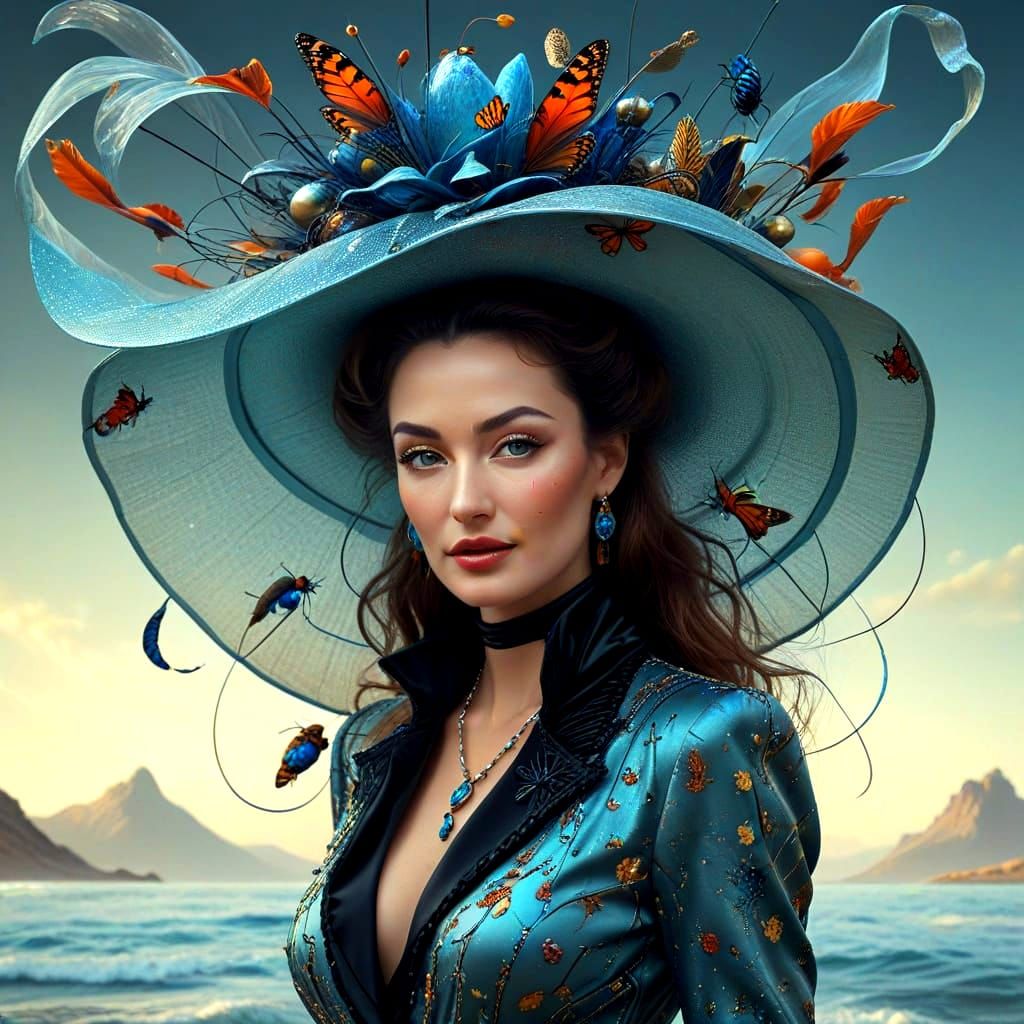 Charismatic Lady in a Fantastical Surrealist Scene