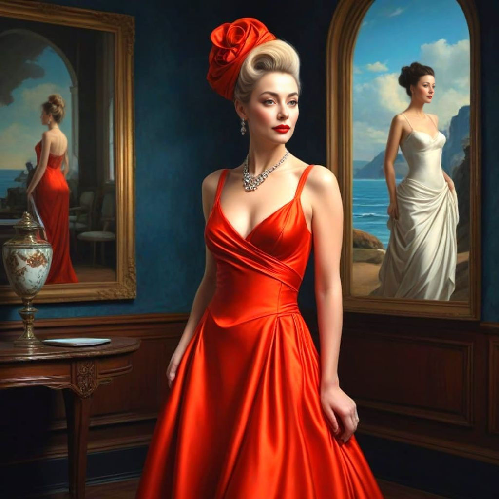 Elegant Lady in Surreal Photorealistic Portrait
