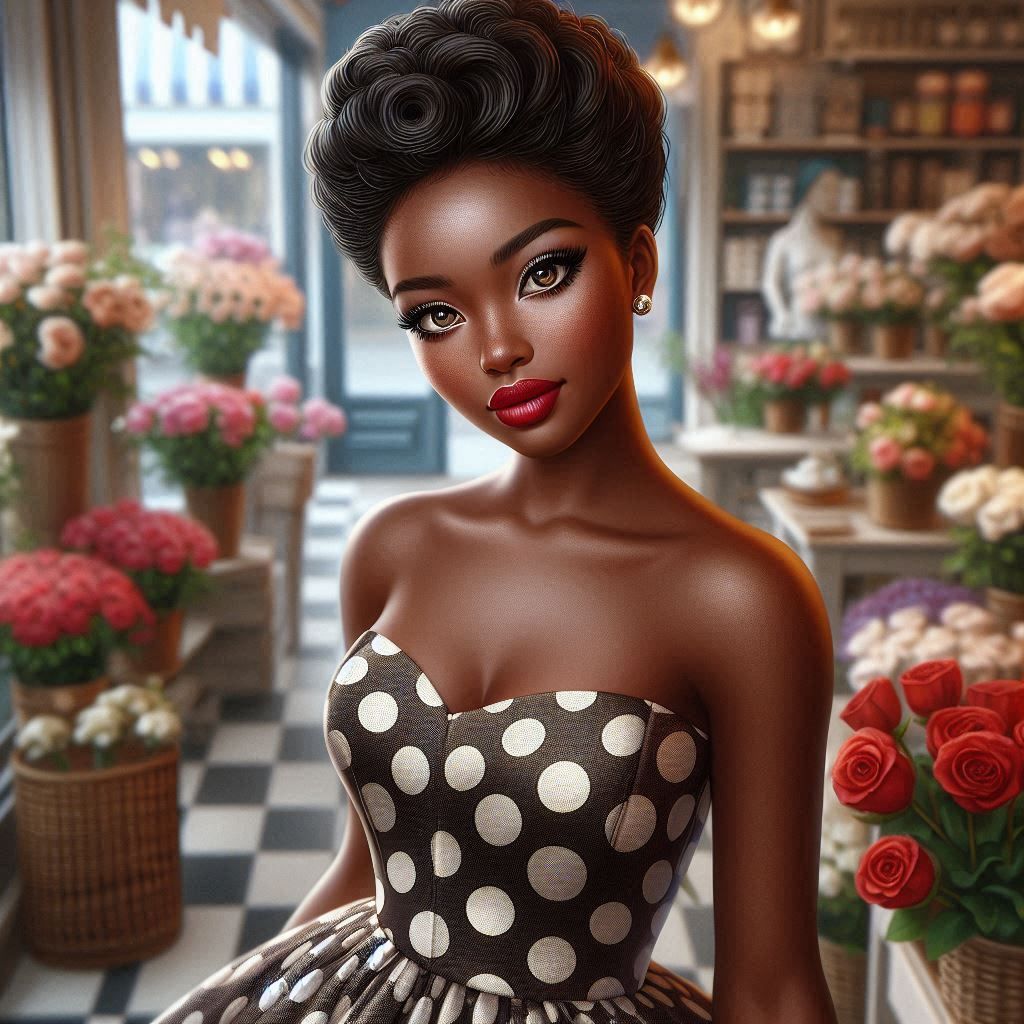 Lady in polka dots