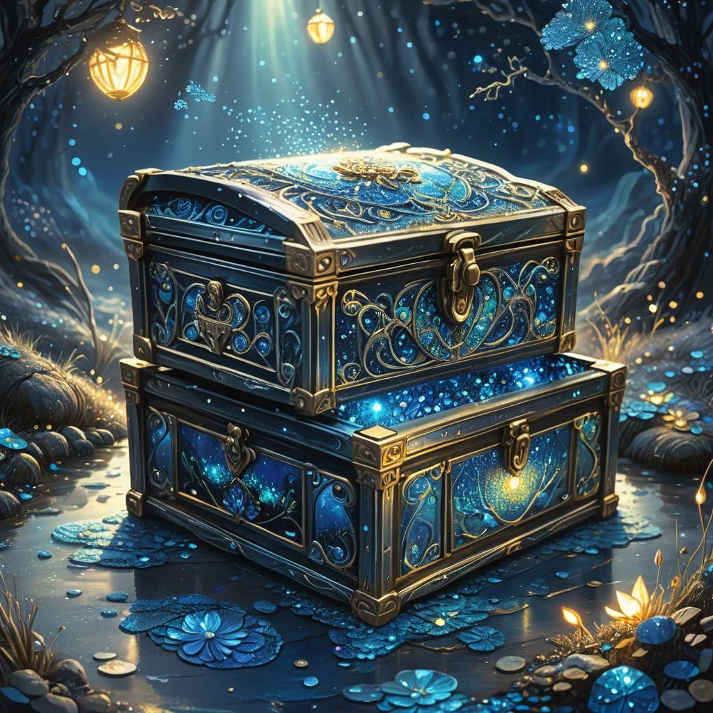 Silver treasure chest