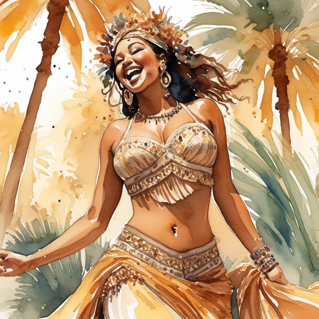 Desert Dancer in Watercolor Illustration