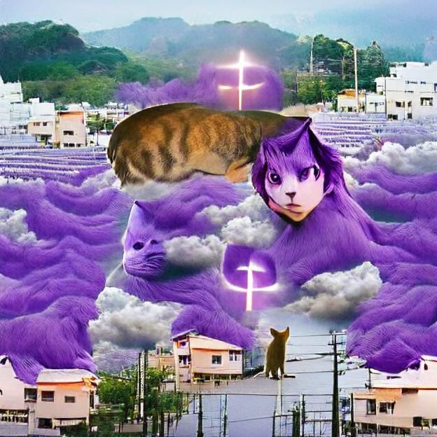 Cat like god who is purple anime