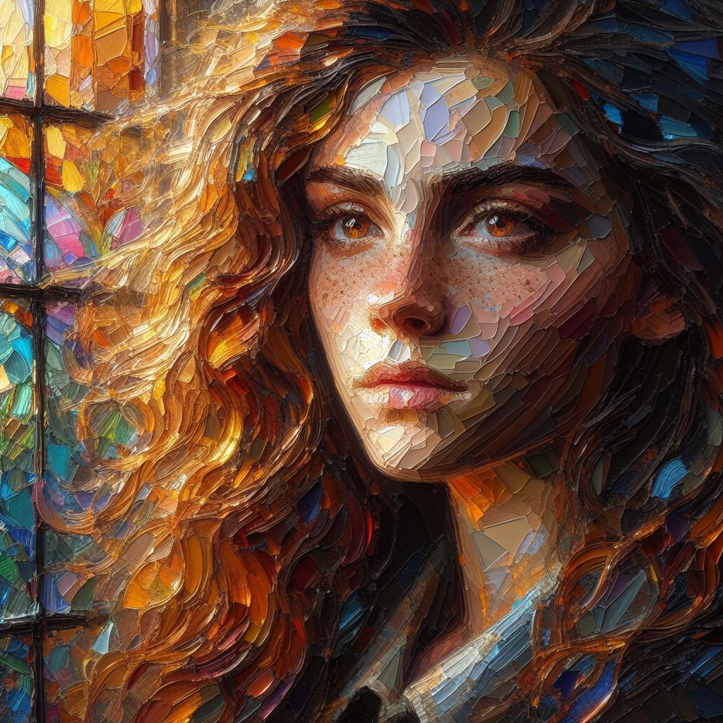 Impasto Stained Glass Hermione