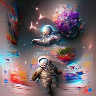 Astronaut floating in space