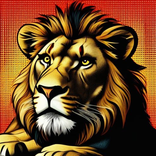 Lion Levitation in 1950s Vintage Style