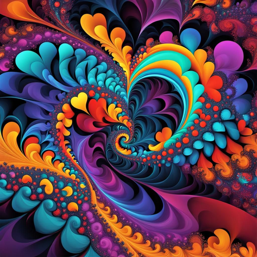 almost a colorful fractal heartshape - AI Generated Artwork - NightCafe ...