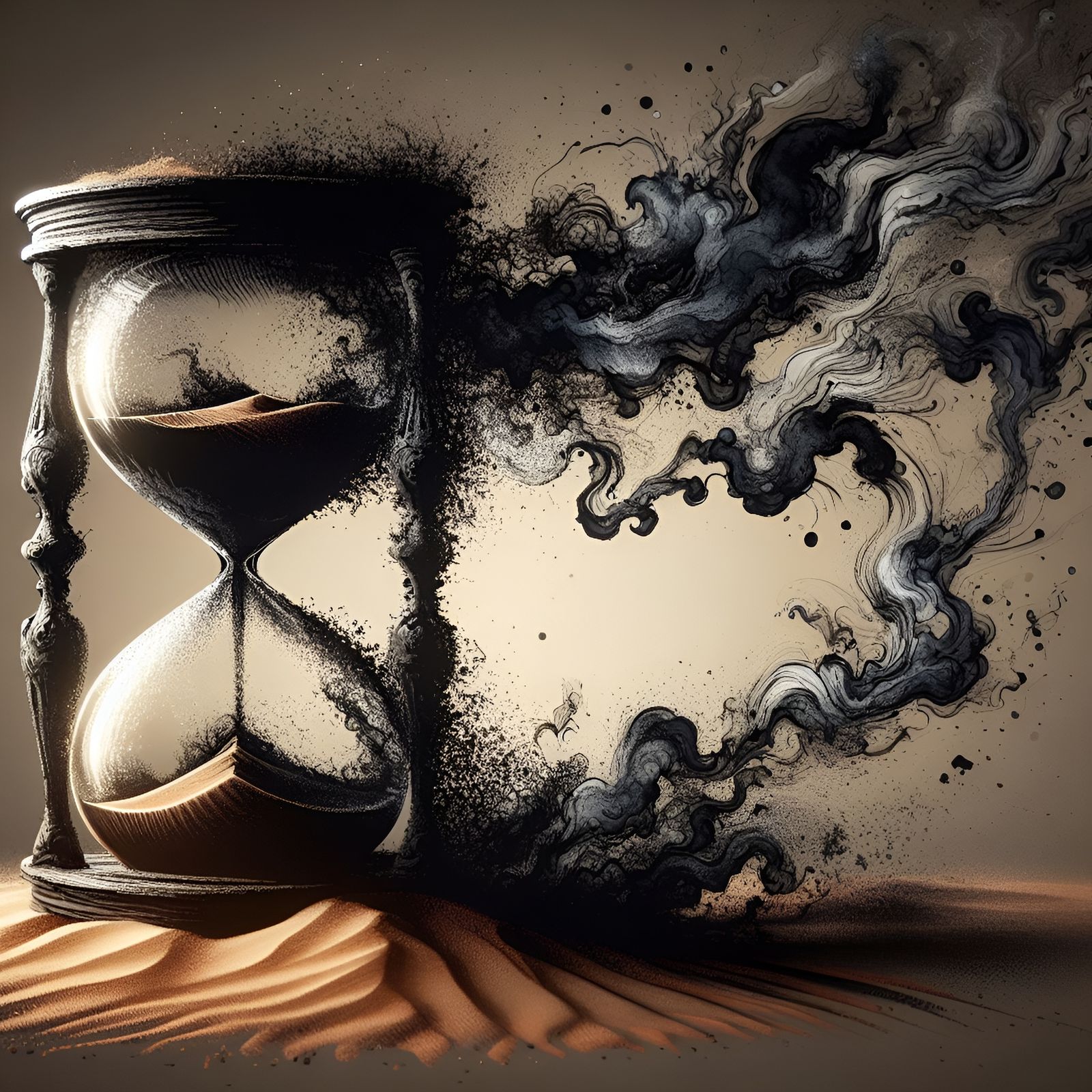 Ink Art Hourglass