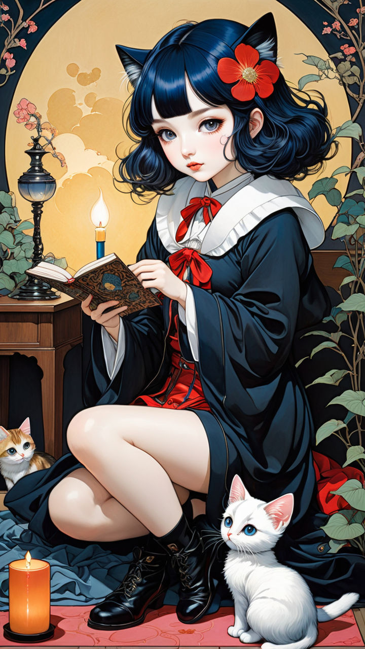 Yumi's reading her horror story