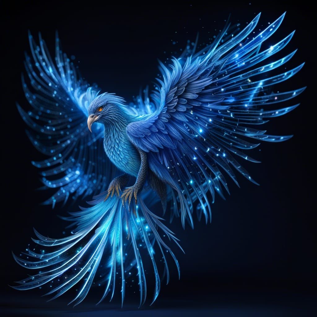 Ice-blue Phoenix  by @Oldboy