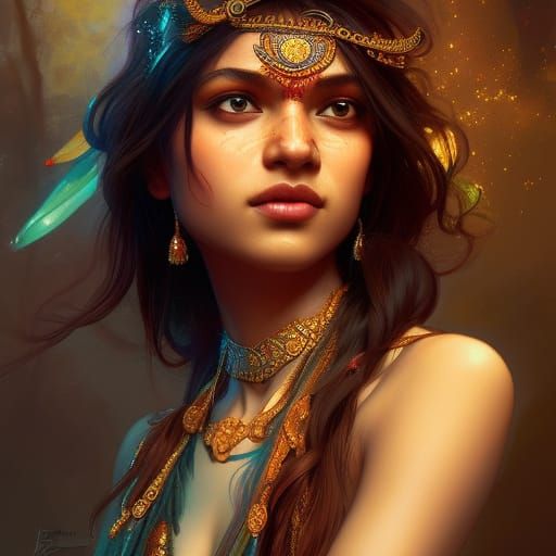 fantasy indian girl - AI Generated Artwork - NightCafe Creator