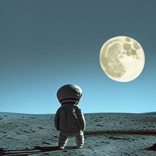 E.T in front of the moon