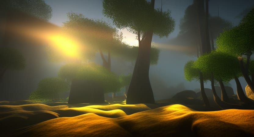 volumetric lighting landscape