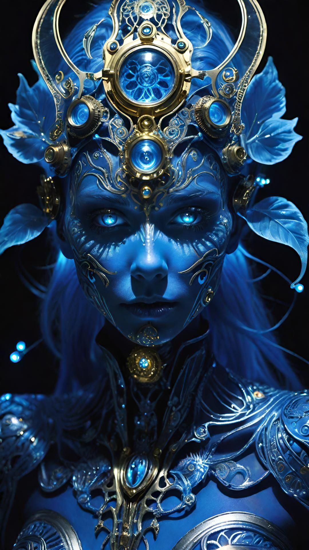 Portrait In Blue And Gold